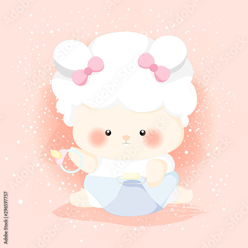 Wallpaper Mural cute little baby sheep Torontodigital.ca