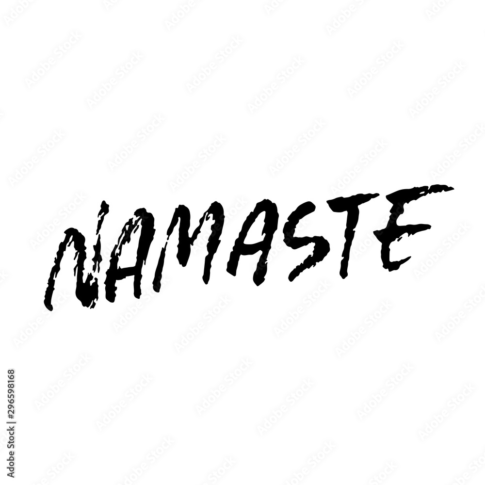 Namaste modern dry brush lettering on mandala pattern background. Yoga typography poster. Vector illustration. Namaste modern dry brush lettering on mandala pattern background. Yoga typography poster. Vector illustration.