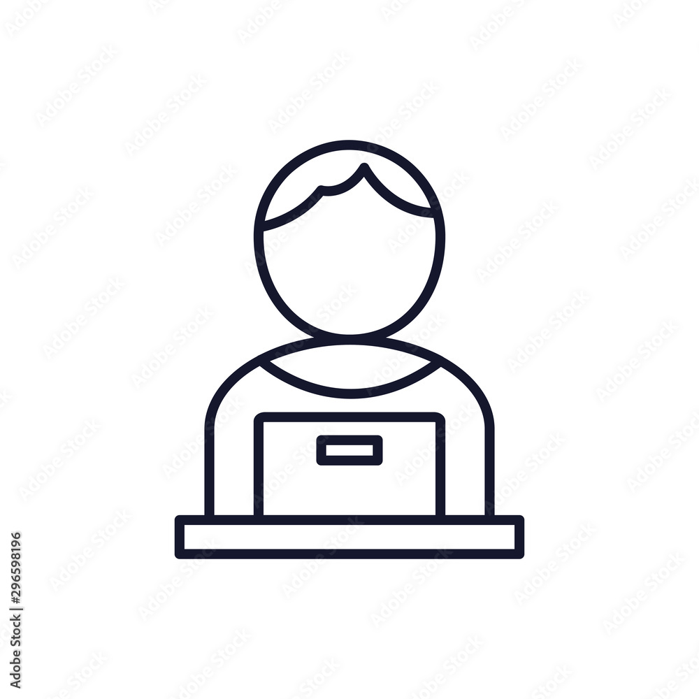 Isolated laptop icon line vector design