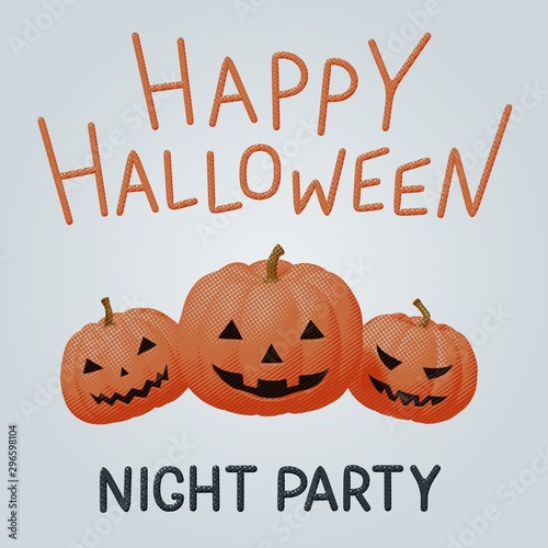 Halloween vector art with spooky orange pumpkins