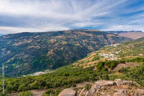 The towns of Bubion and Capileira in the mountains of Sierra Nevada