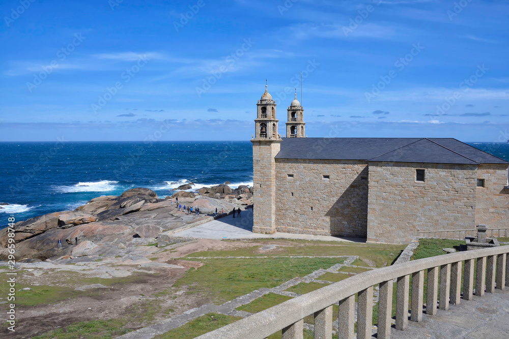 Catholic Sanctuary in Muxia Coast, Galicia, Northern Spain. This is one of the last stages in the Camino de Santiago along with the visit to the cape of the Finisterre. 