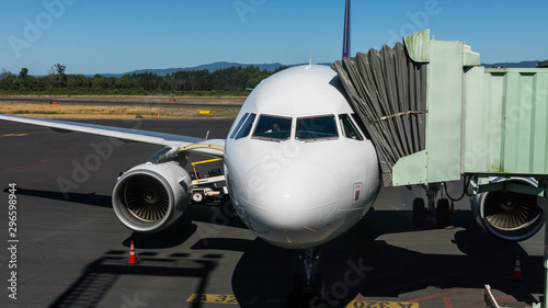 A airplane in Valdivia airport. Pichoy Airport is an airport located in the commune of Mariquina, Chile, 23 kilometers northeast of Valdivia.