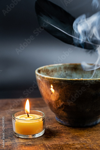 Incense, cozy wintertime  with light and fragrance
