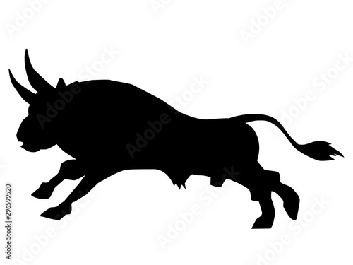Vector silhouette of Taurus. Zodiac sign. Motives of astrology, astronomy, zodiac, symbols, destiny, mythology © Perysty