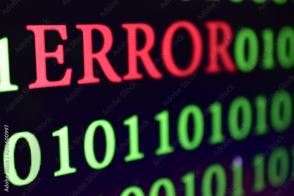 green binary code with ERROR wording in red color green binary code with ERROR wording in red color