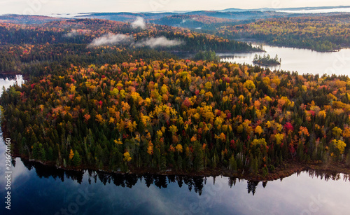 Aerial view of Laurentian Mixed Forest in Quebec, Canada