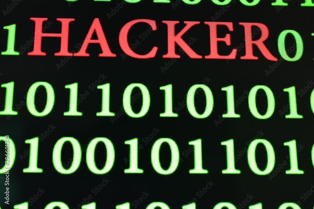 green binary code number and Dangerous wording in red color green binary code number and Dangerous wording in red color