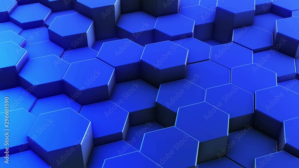 Hexagons honeycomb background abstract science design motion graphic. 3d render animation video available in 4k FullHD and HD render footage