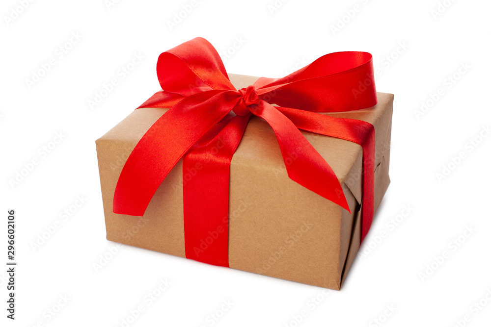 Obraz premium Beautiful gift box on white background. Present for Christmas