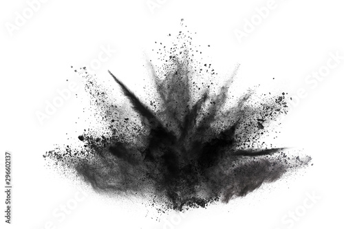 Particles of charcoal on wh...