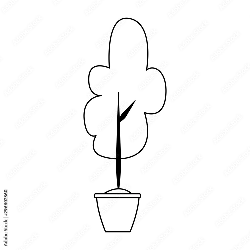 little tree in a pot, flat design
