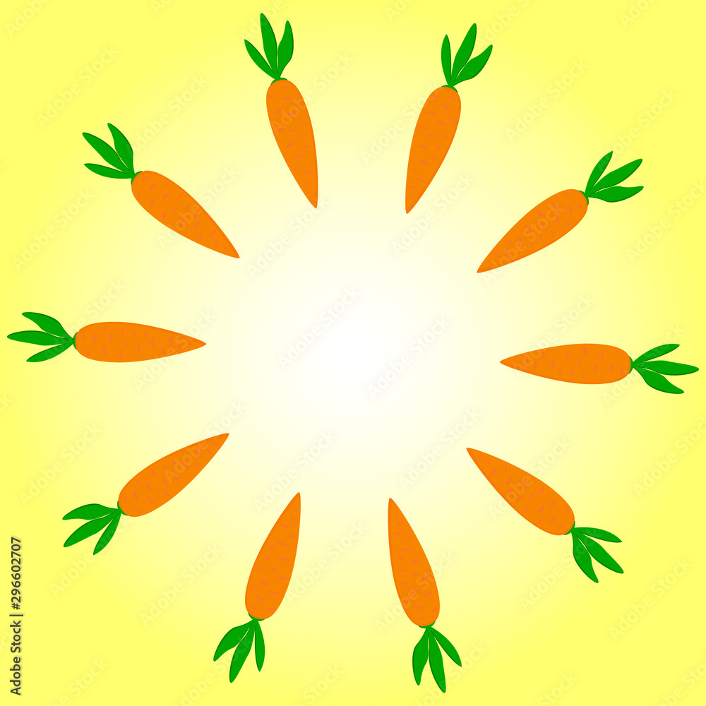 A simple design of tasty and fresh carrots on a light background A simple design of tasty and fresh carrots on a light background