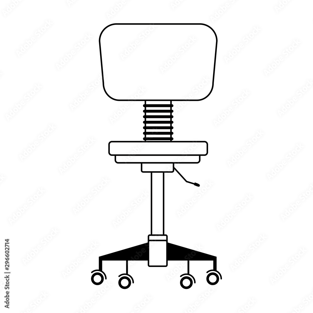 desk chair icon, flat design