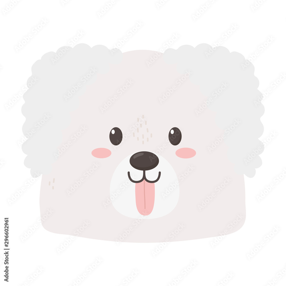 Fototapeta premium cute dog head tongue out on white background