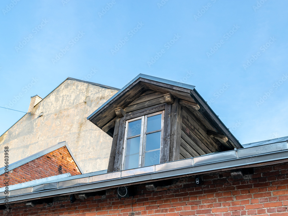 picture with old house wooden windows