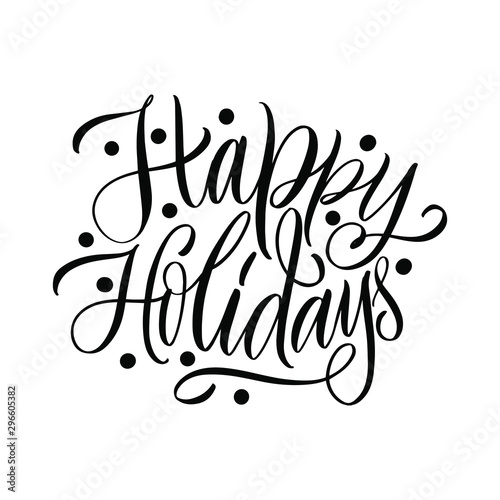 Wallpaper Mural Happy holidays. Happy New Year and Merry Christmas. Great lettering and calligraphy for greeting cards, stickers, banners, prints and home interior decor. Torontodigital.ca