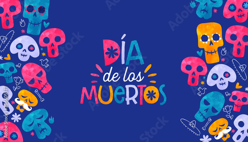 Day of the dead Mexican sugar skull Spanish card