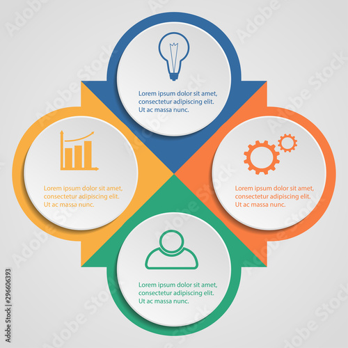Business infographic template. Vector diagram with 4 options