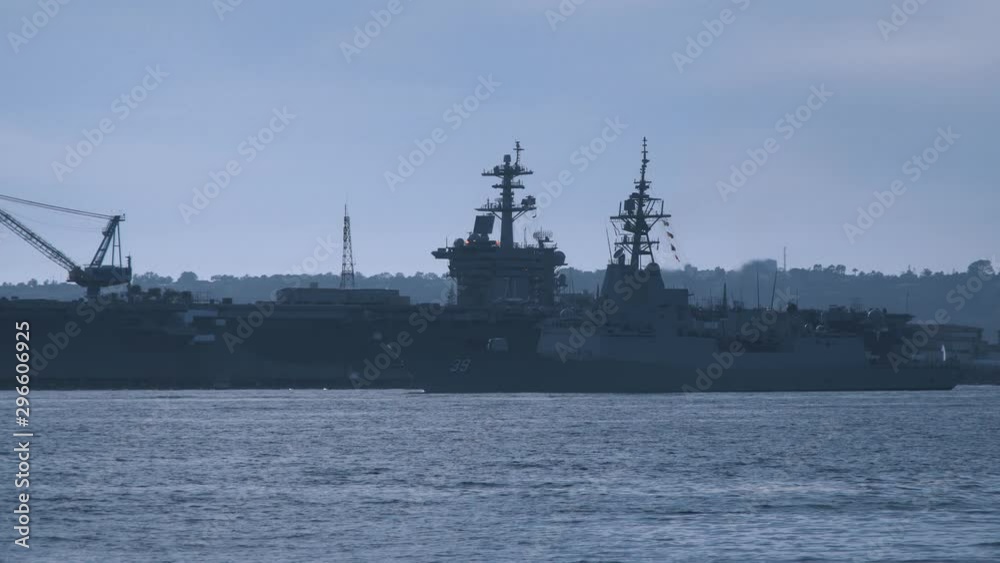 San Diego, USA, 2018. Aircraft carrier and military ship San Diego, USA, 2018. Aircraft carrier and military ship