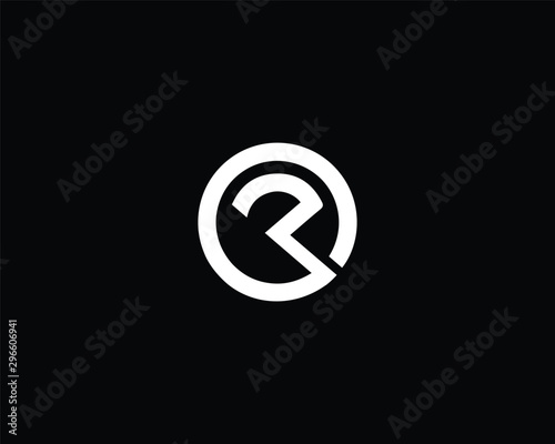 Trendy and Minimalist Letter CR RC OR RO  Logo Design in Black and White Color , Initial Based Alphabet Icon Logo