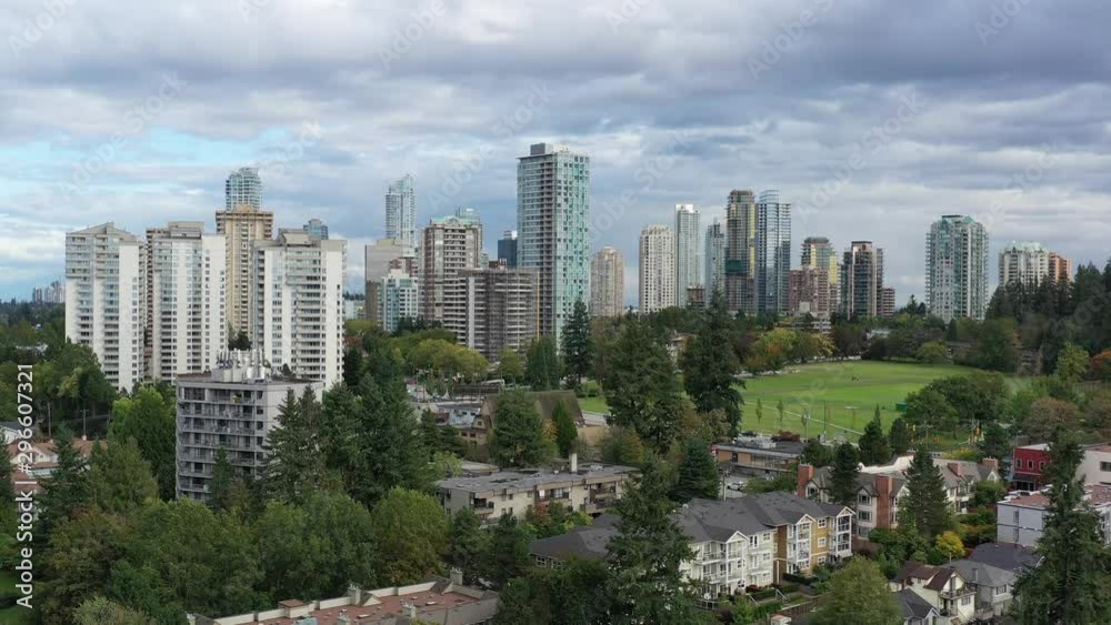 Cityscape sunny day. Aerial flight. Drone. 4K. Cityscape sunny day. Aerial flight. Drone. 4K.