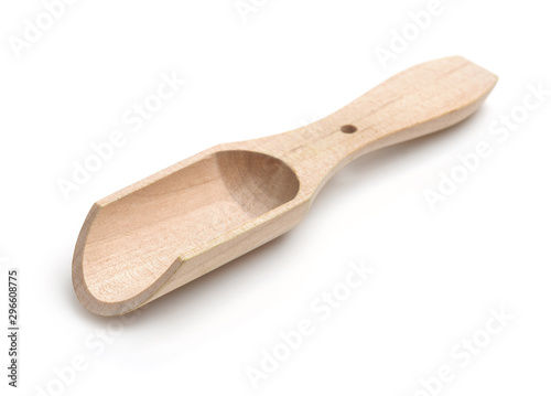 Empty wooden scoop
