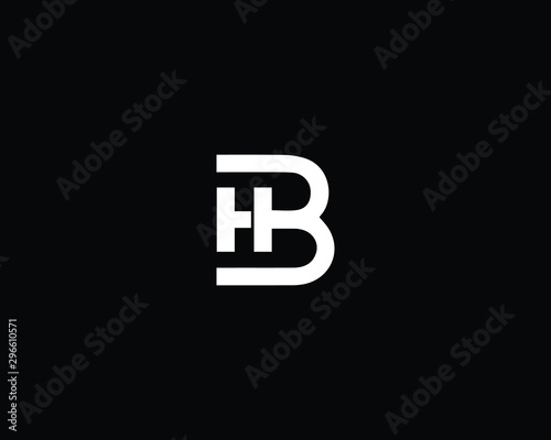 Trendy and Minimalist Letter HB BH Logo Design in Black and White Color , Initial Based Alphabet Icon Logo
