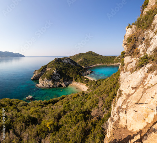 Porto Timoni is an amazing beautiful double beach in Corfu Greece © MelaniePhotos