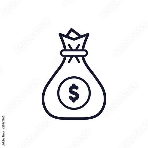 Isolated money bag icon line vector design