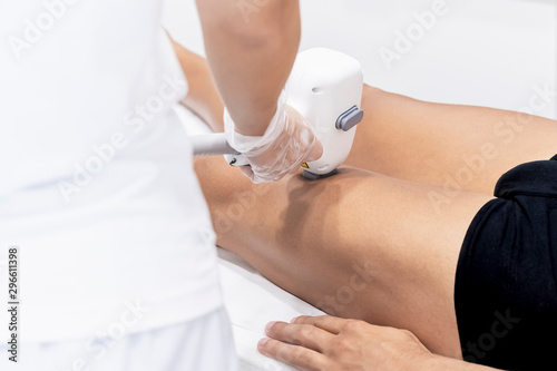 Laser hair removal clinic for men with copy space