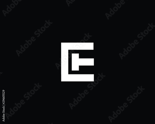 Free Download Trendy and Minimalist Letter ET TE CT TC Logo Design in Black and White Color , Initial Based Alphabet Icon Logo - GFXLoad