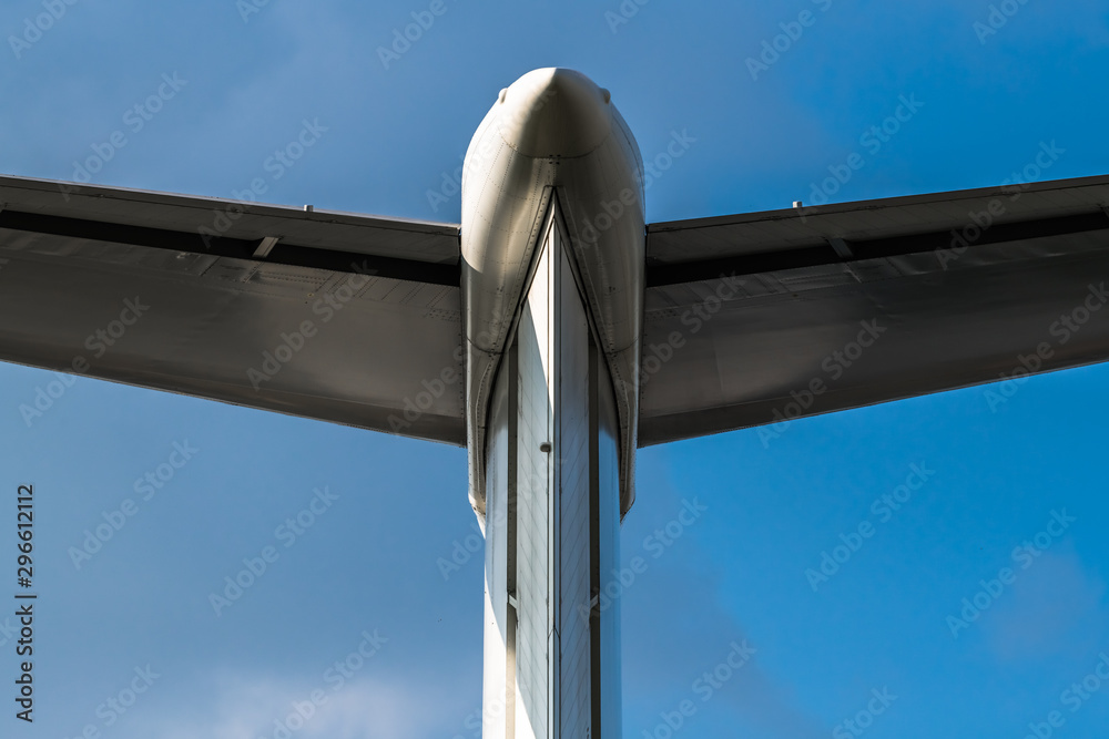 Fototapeta premium The ailerons tail section of the aircraft