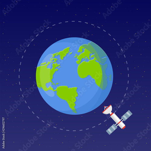 Space exploration flat vector illustration
