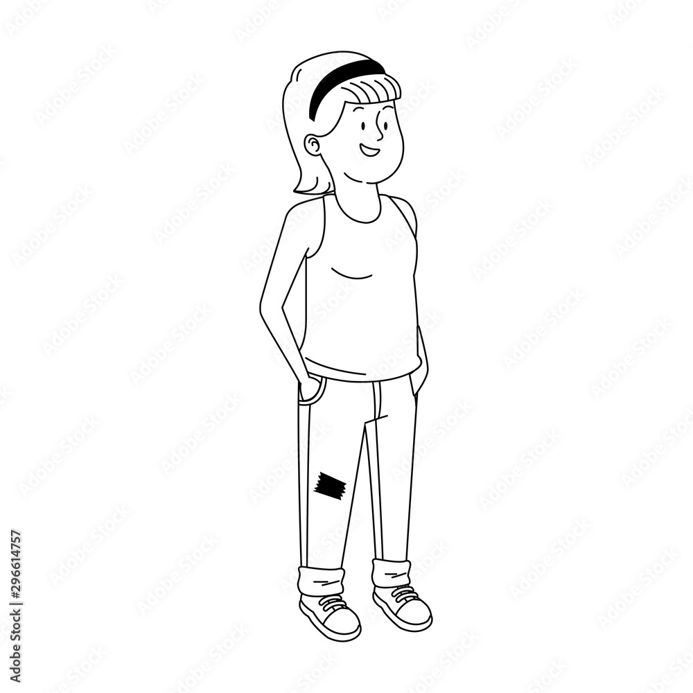 cartoon teenager girl wearing casual clothes cartoon teenager girl wearing casual clothes