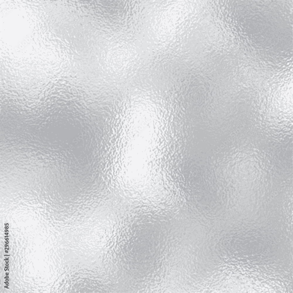 Vector Silver Foil Textured Background. Soft Gray Metallic Shiny