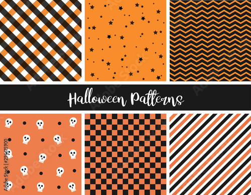 Set of Halloween festival patterns, vector illustration