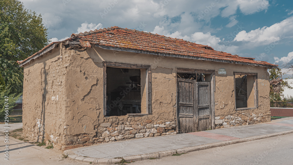abandoned old warehouse on the road at Greece abandoned old warehouse on the road at Greece