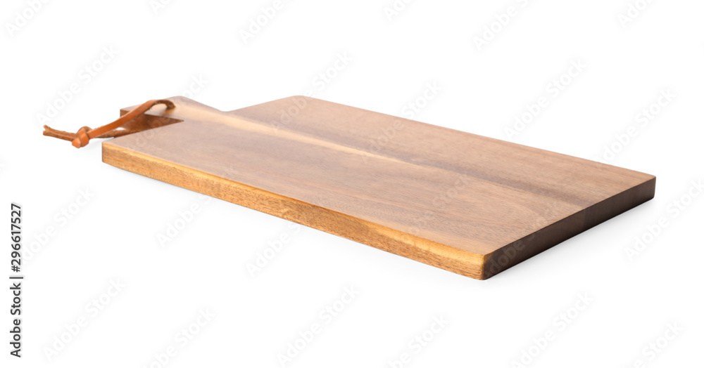 Empty clean wooden board isolated on white Empty clean wooden board isolated on white