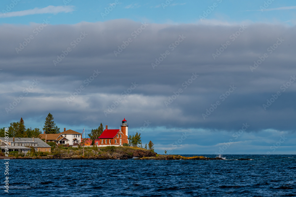 Eagle Harbor Lighthouse on the shore of Lake Superior