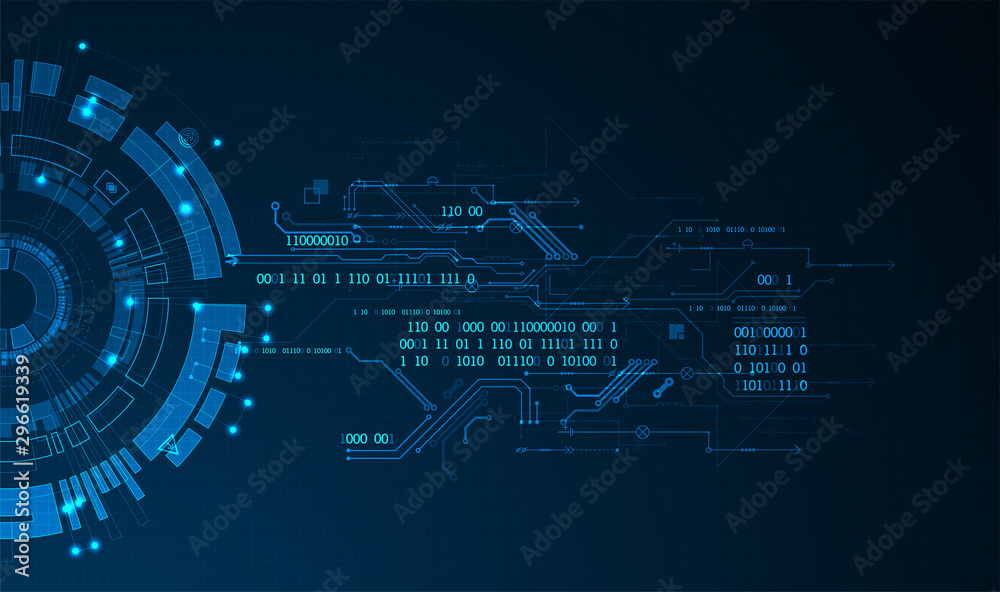 Obraz premium Abstract technology concept. Circuit board, high computer color background. Vector illustration