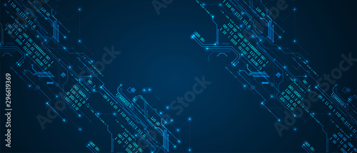 Abstract technology concept. Circuit board, high computer color background. Vector illustration