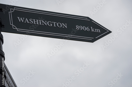 Washington, United States, North America. Pointer cities on the post