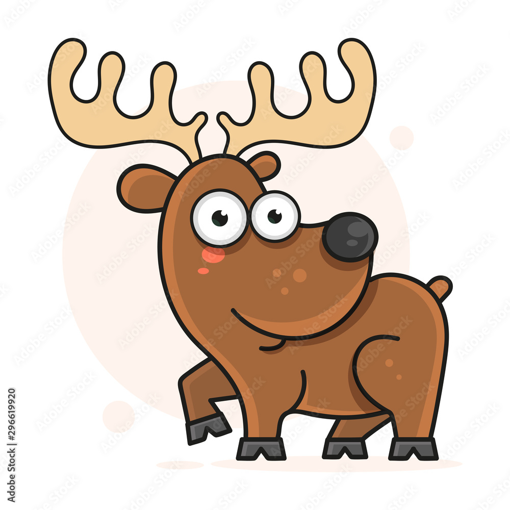 Cheerful Deer Vector Illustration For Your Design Cheerful Deer Vector Illustration For Your Design