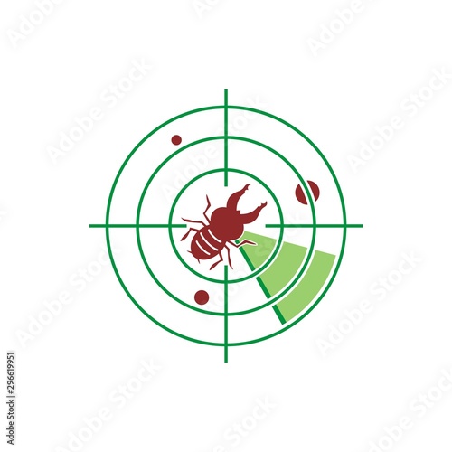 Bug in radar detection vector illustration