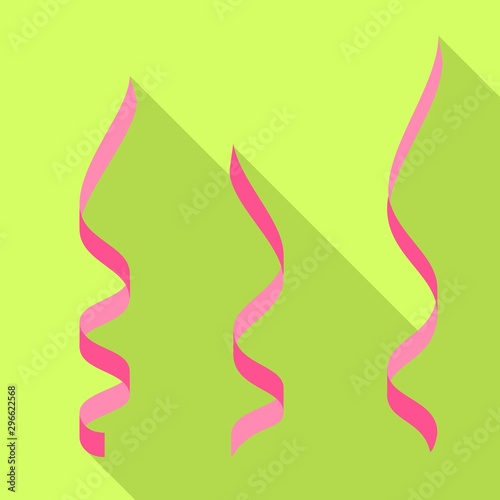 Pink serpentine icon. Flat illustration of pink serpentine vector icon for web design