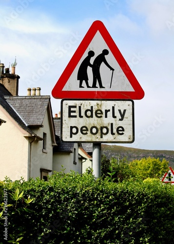 elderly people crossing sign scotland funny