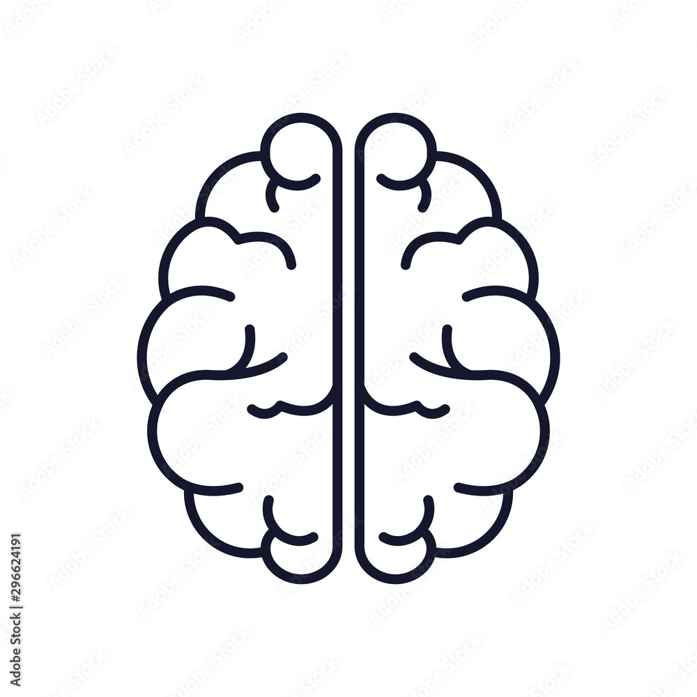 Isolated brain icon line vector design Isolated brain icon line vector design