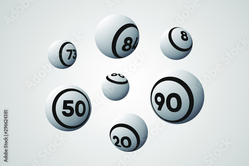White Bingo Balls Vector Illustration