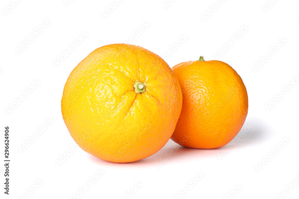 Fresh ripe oranges isolated on white background Fresh ripe oranges isolated on white background